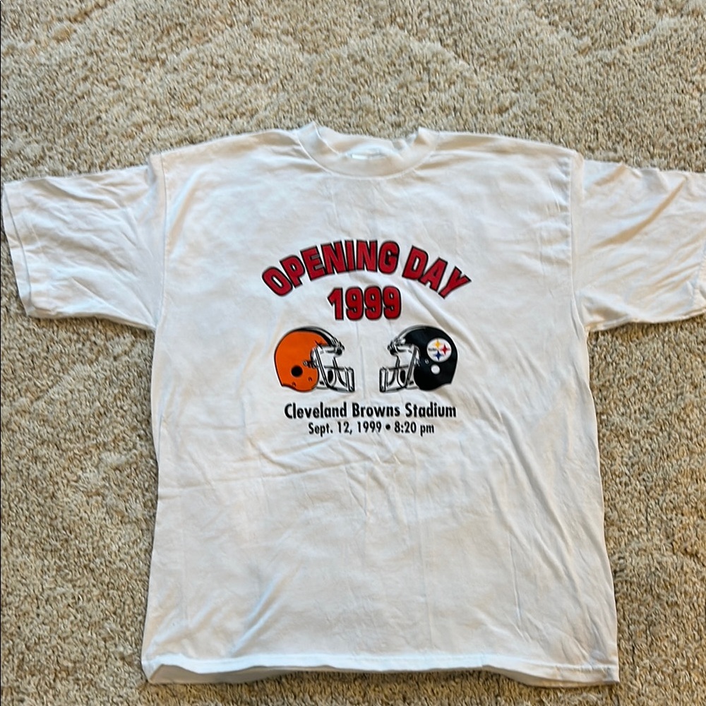Vintage 1999 Cleveland Browns Opening Day Tim Couch NFL Debut Tultex XL T-Shirt